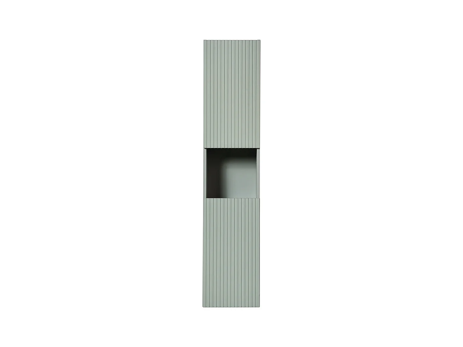 Colonne murale 2 portes 1 niche Jade Vert et Bois