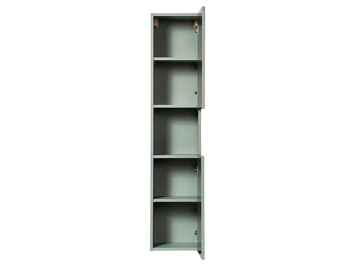 Colonne murale 2 portes 1 niche Jade Vert et Bois