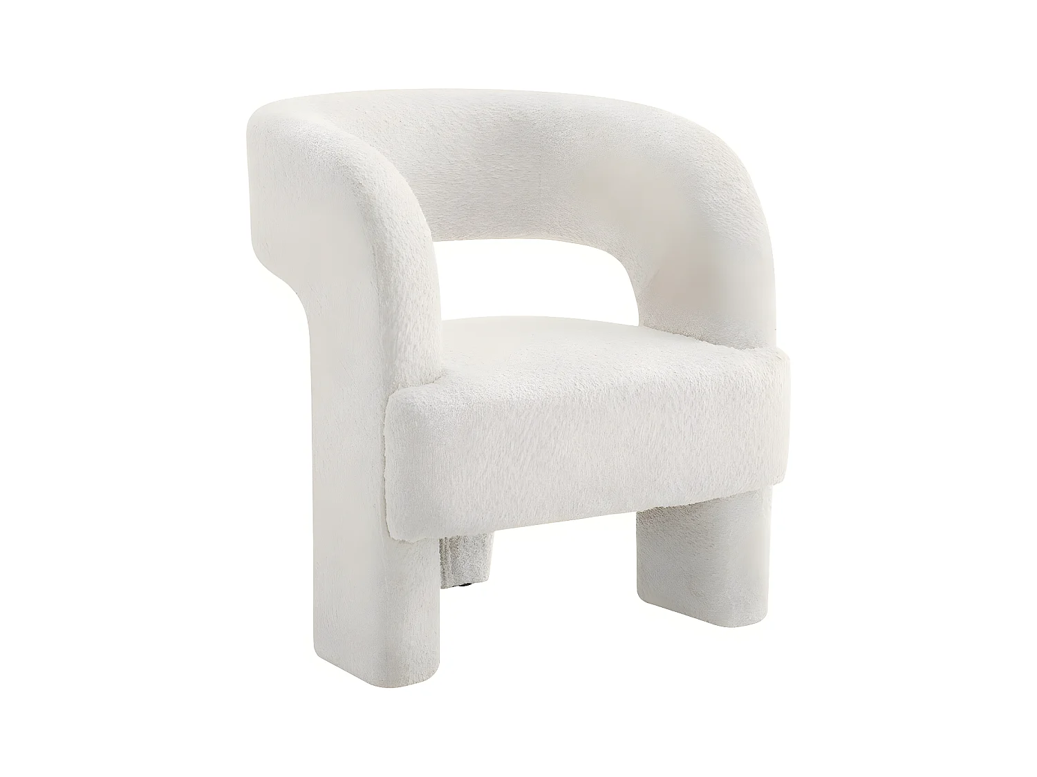 Poltrona de design bouclé "Madison" branca - Conforto máximo para a sua casa
