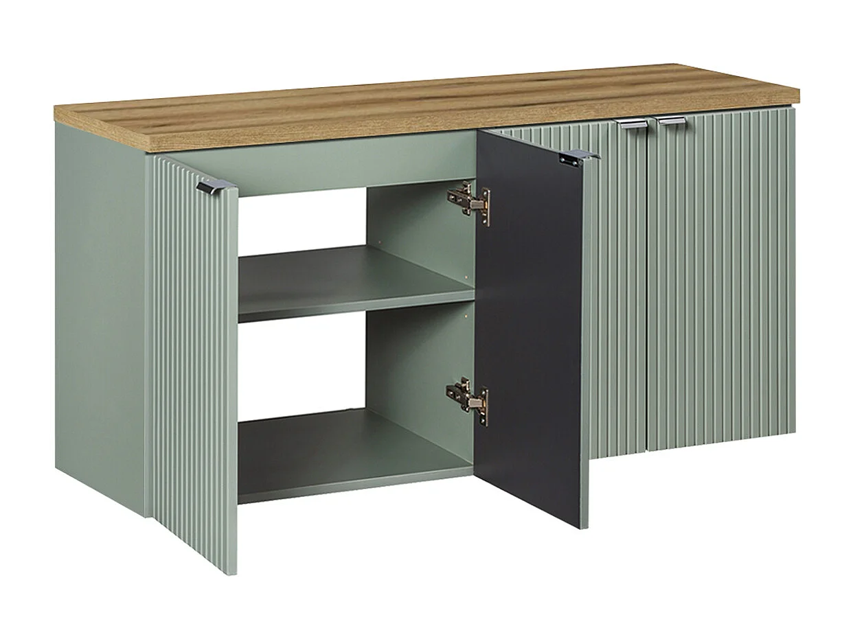 Móveis para lavatório Jade verde e madeira 120cm