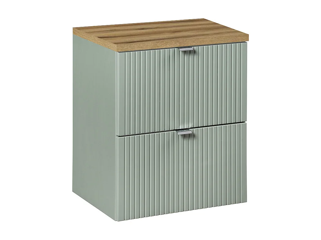 Tvättställsskåp 50cm med 2 lådor Jade Green och trä