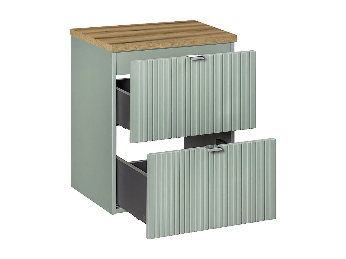 Tvättställsskåp 50cm med 2 lådor Jade Green och trä