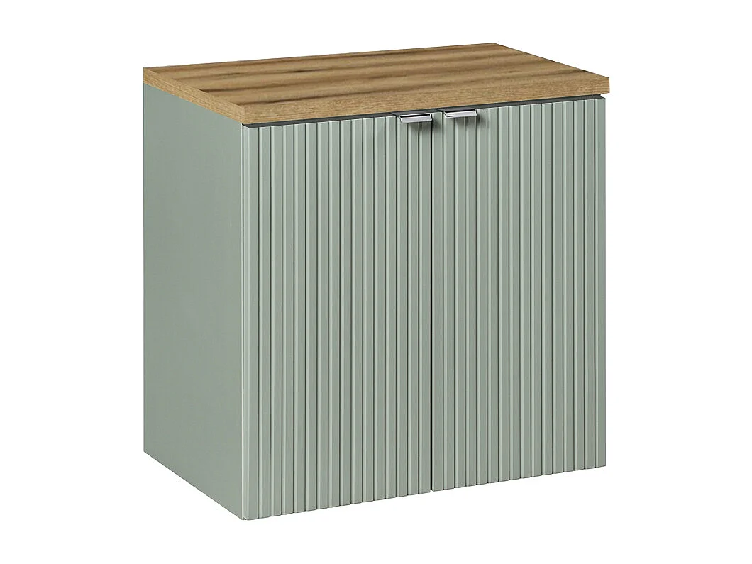 Tvättställsskåp 60cm Tvättställsskåp med 2 dörrar Jade Green och Wood