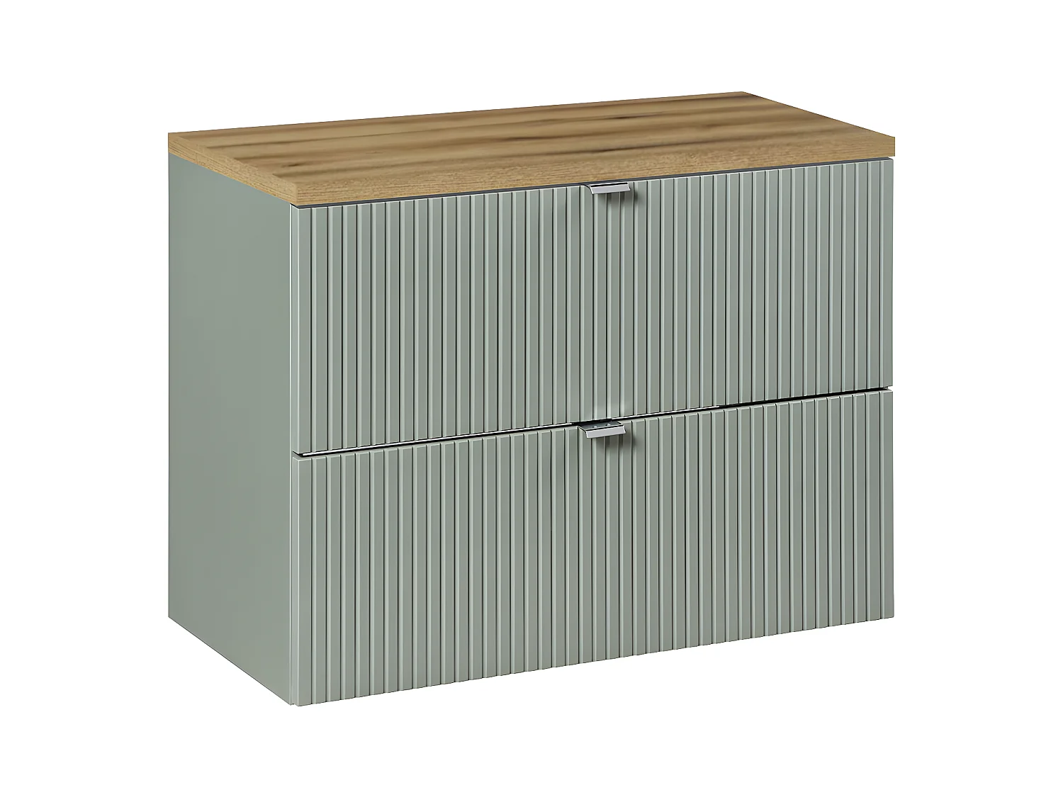 Wastafelonderbouw 80cm 2 laden wastafelblad Jade Groen en Hout