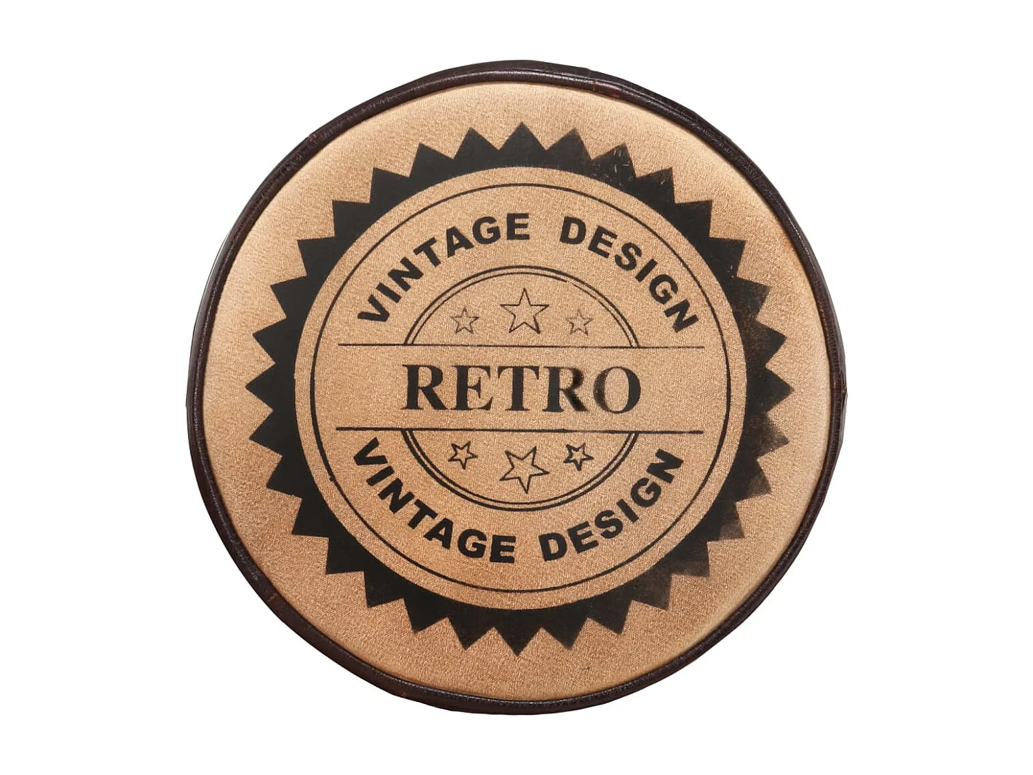 Tabourets de bar avec motif lot de 2 noir/marron cuir véritable