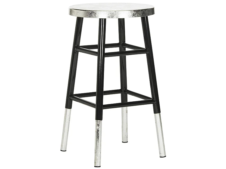 Tabouret de bar & de comptoir Noir et argent 34 X 34 X 60.96 cm - Lala