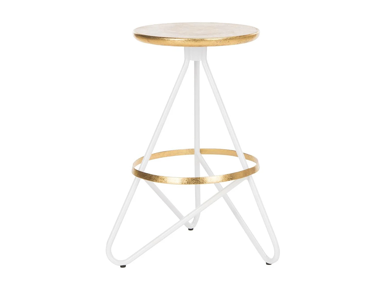 Tabouret de bar & de comptoir Or et blanc 41 X 41 X 60.96 cm - Velva