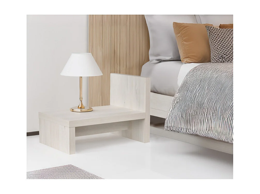 Table de chevet asymétrique décor bois cerisier blanchi - BRONX 4358