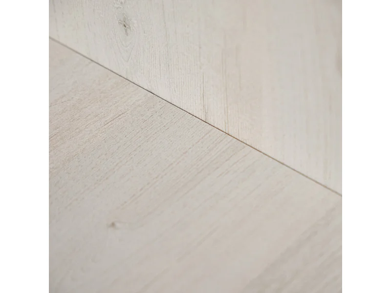 Table de chevet asymétrique décor bois cerisier blanchi - BRONX 4358