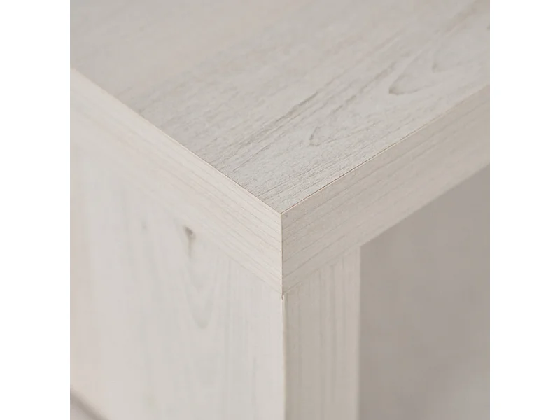 Table de chevet asymétrique décor bois cerisier blanchi - BRONX 4358