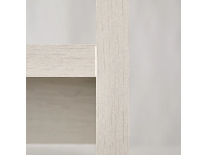 Table de chevet asymétrique décor bois cerisier blanchi - BRONX 4358