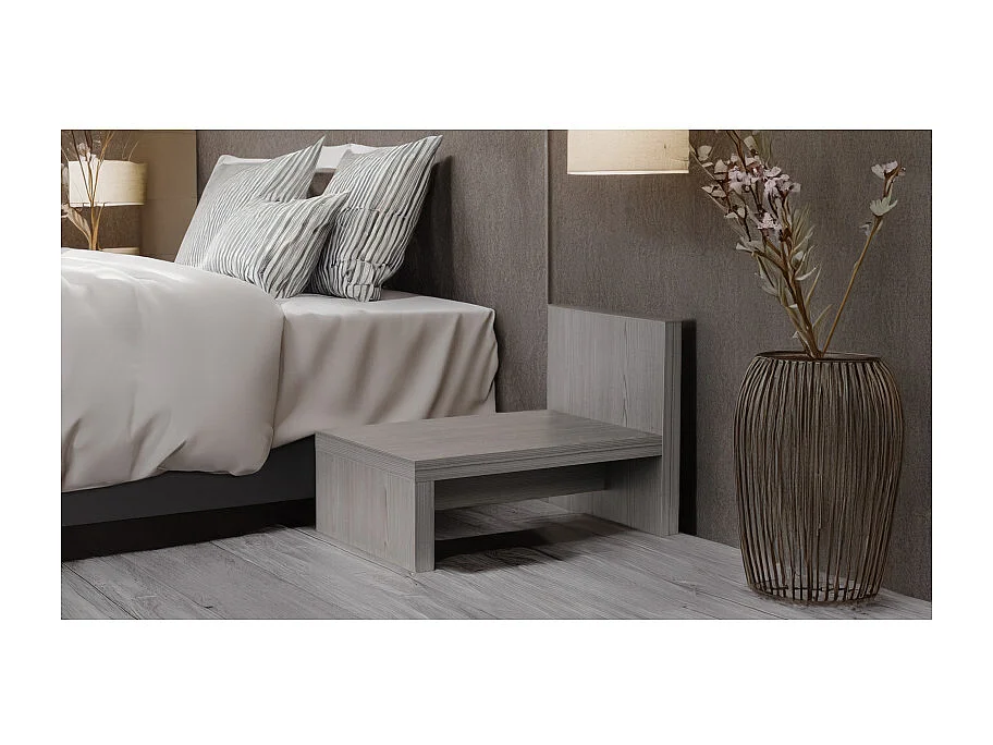 Table de chevet asymétrique décor bois de chêne cendré - BRONX 6669