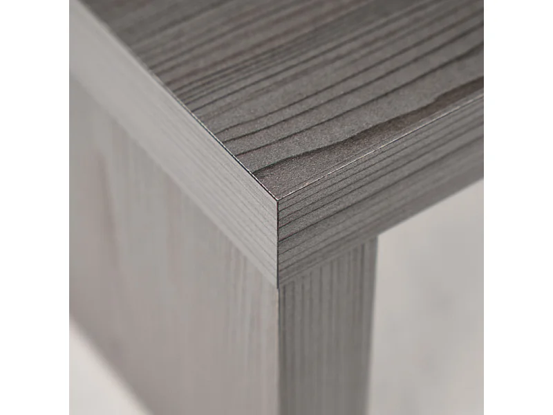 Table de chevet asymétrique décor bois de chêne cendré - BRONX 6669