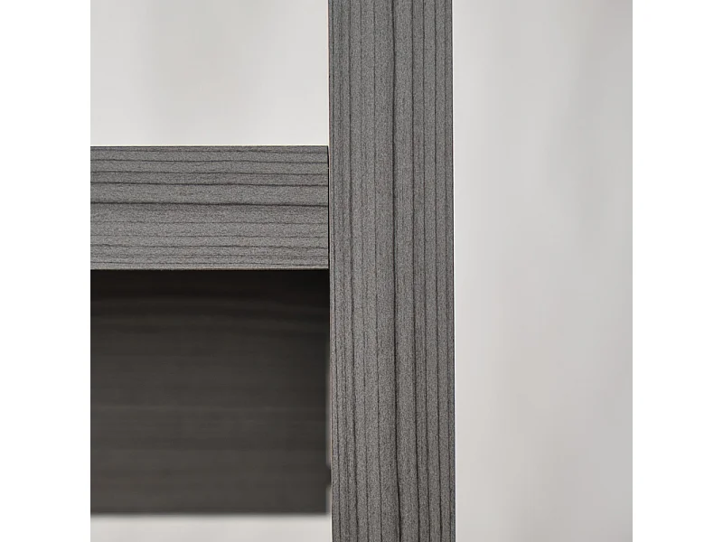 Table de chevet asymétrique décor bois de chêne cendré - BRONX 6669