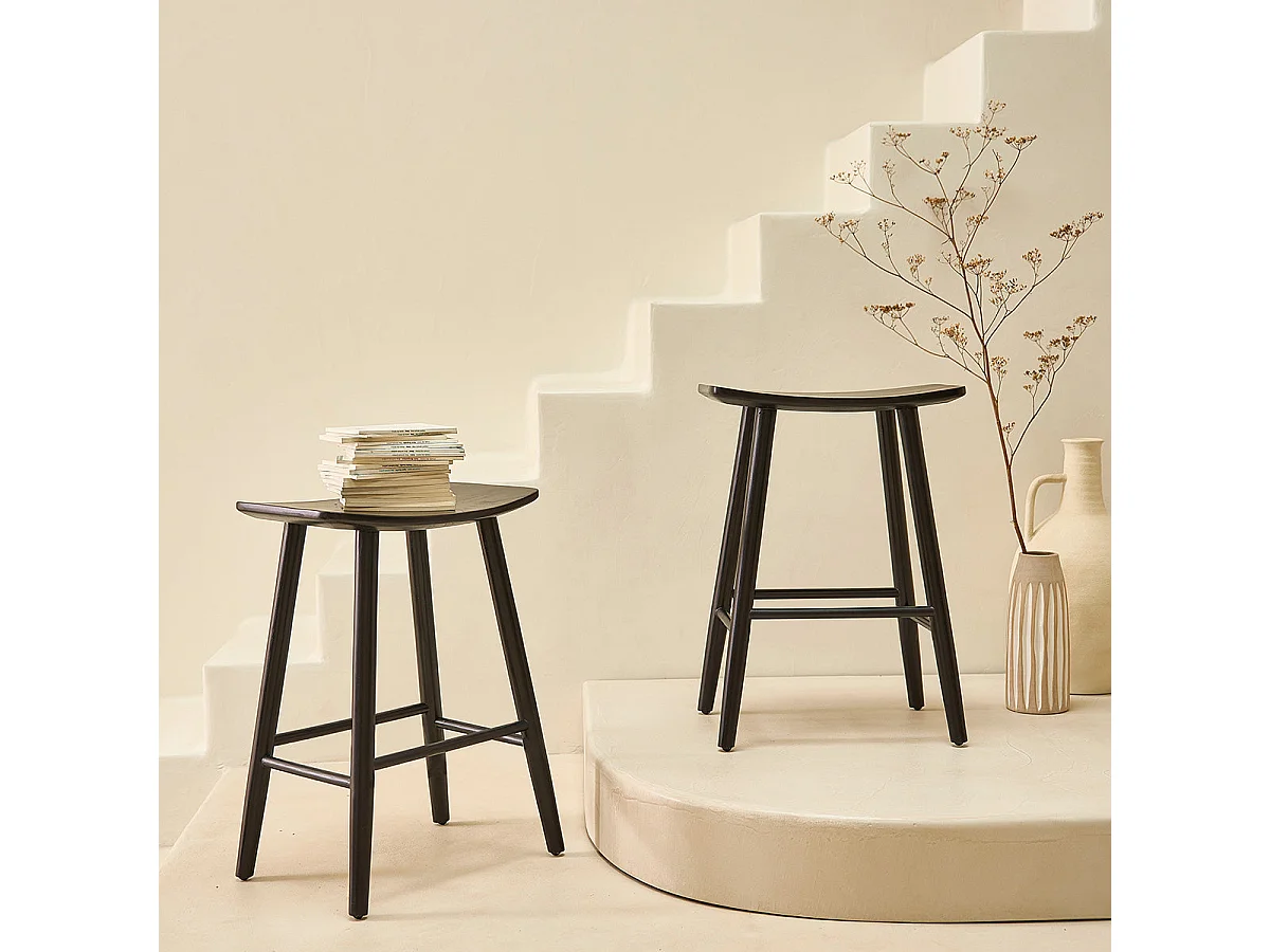 Tabouret de bar en teck massif