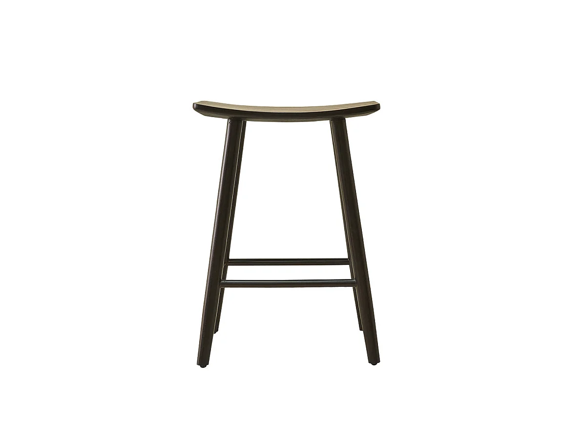 Taburete de teca maciza negra de 65 cm