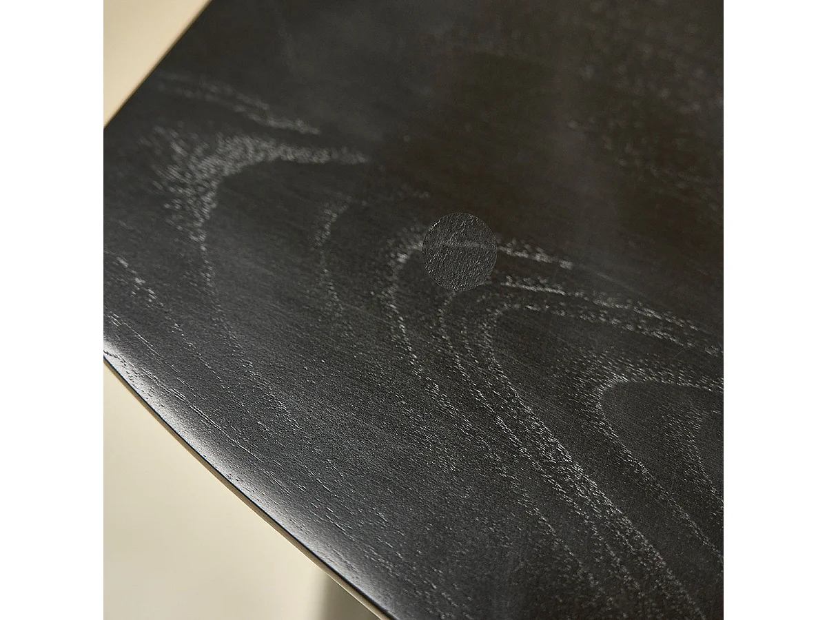 Taburete de teca maciza negra de 65 cm