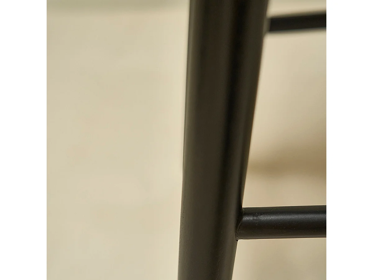 Set di 2 sgabelli in teak massello nero 65 cm