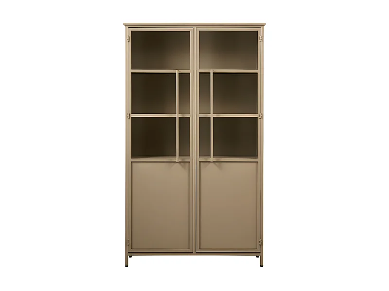 Exhibit - Vitrine 2 portes en métal H170cm - Beige