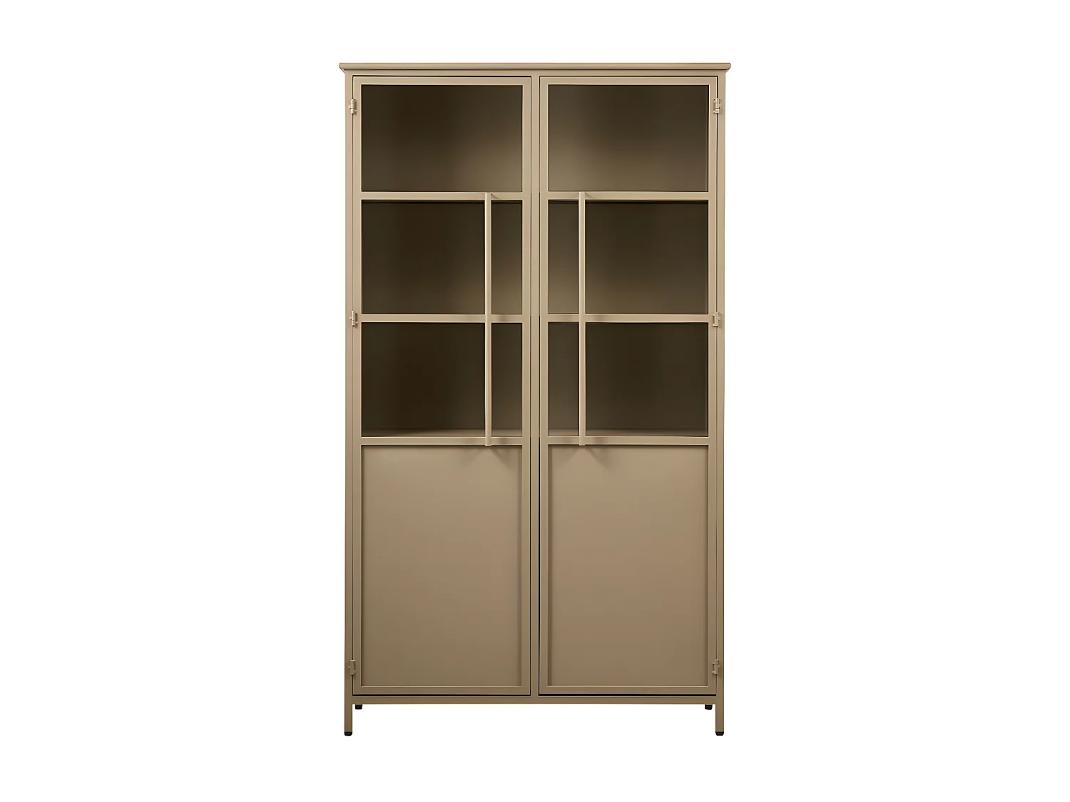 Exhibit - Vitrine 2 portes en métal H170cm - Beige