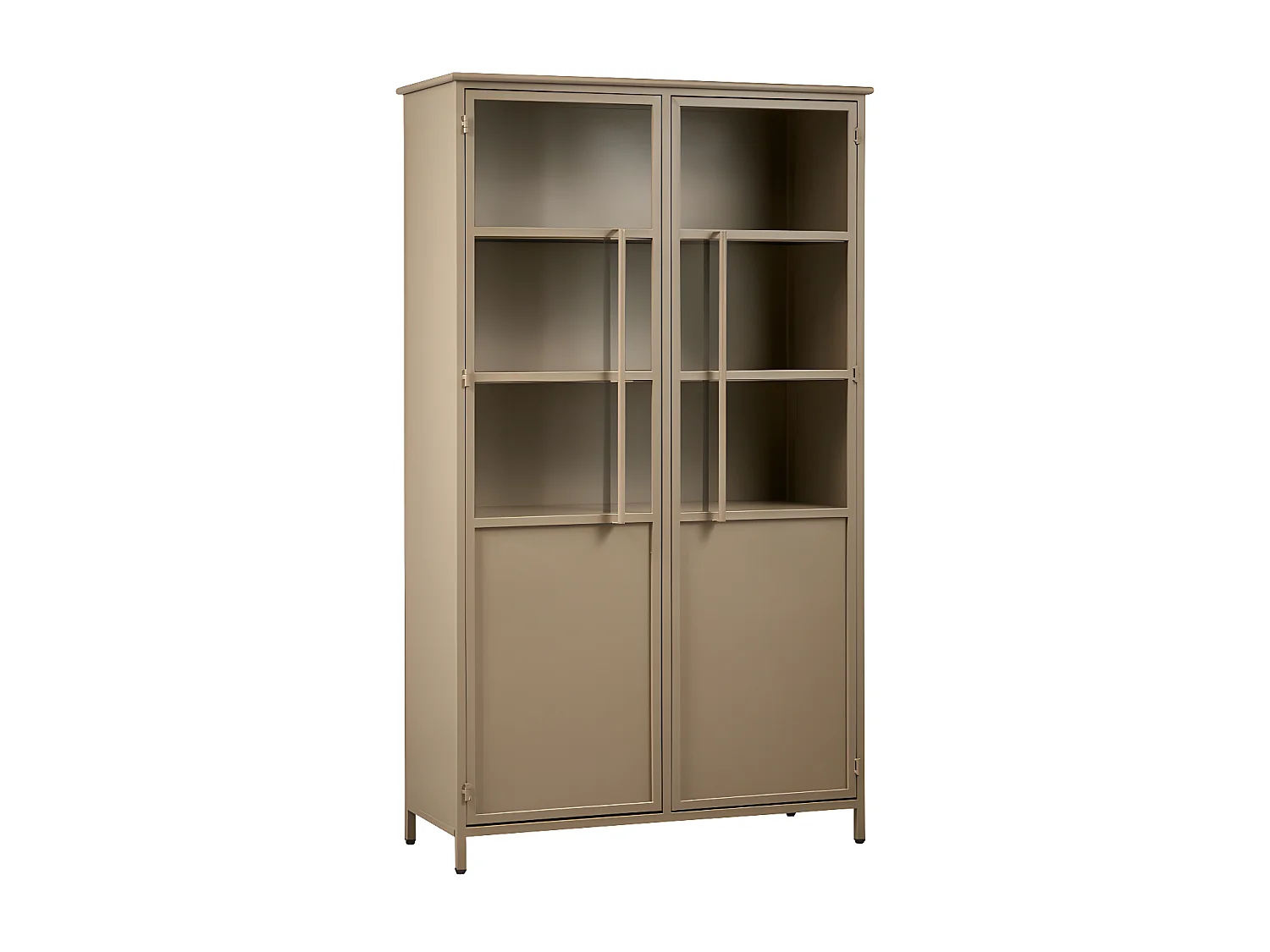 Exhibit - Vitrine 2 portes en métal H170cm - Beige