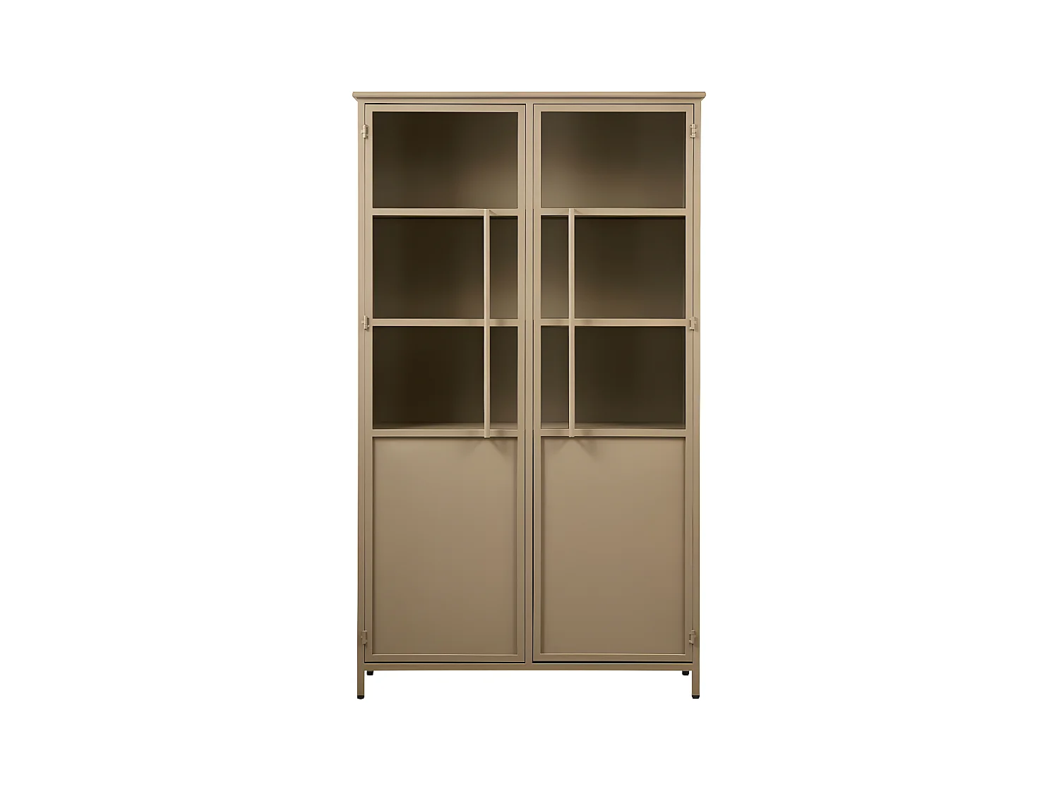 Exhibit - Vitrine 2 portes en métal H170cm - Beige