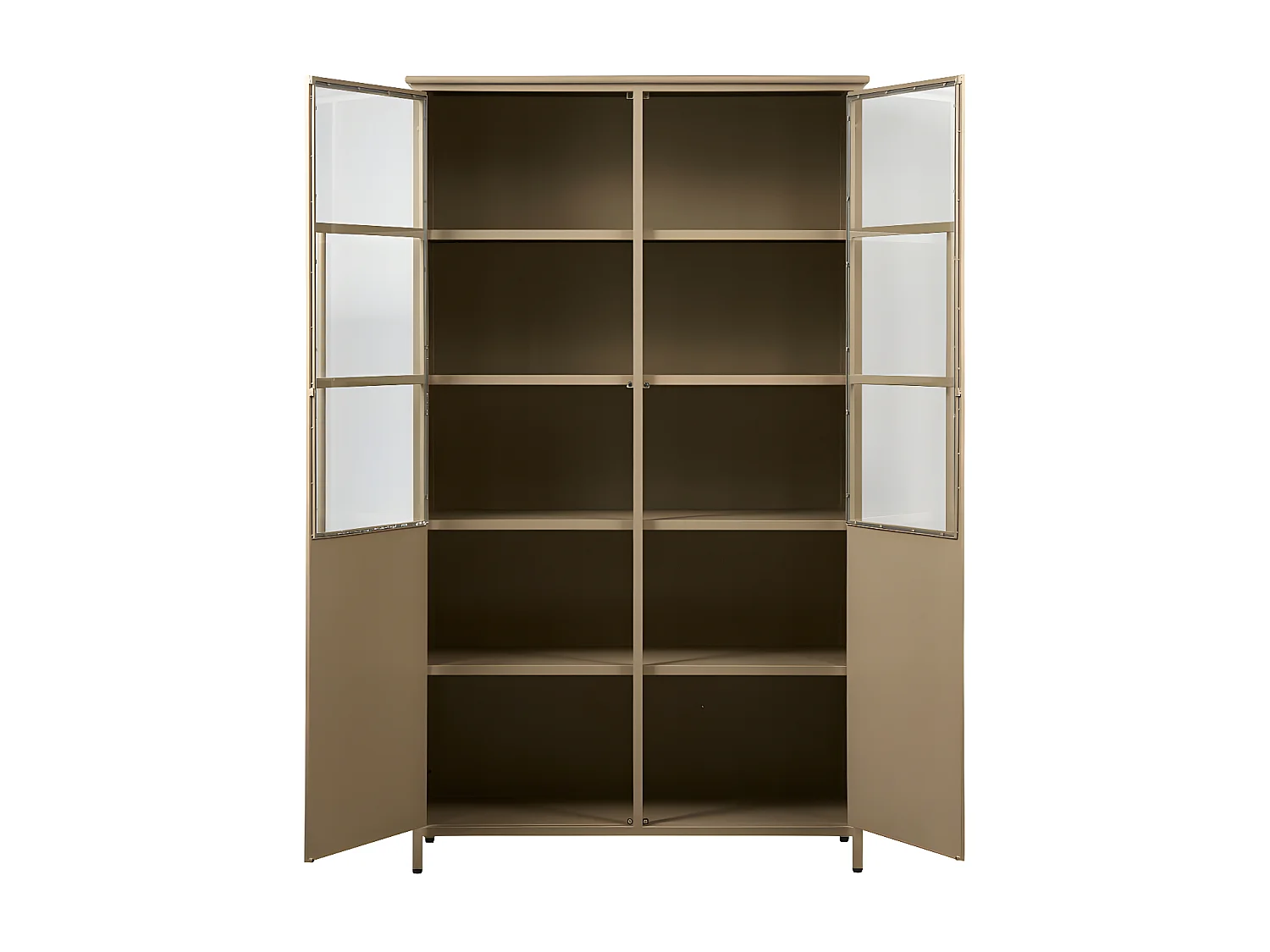 Exhibit - Vitrine 2 portes en métal H170cm - Beige