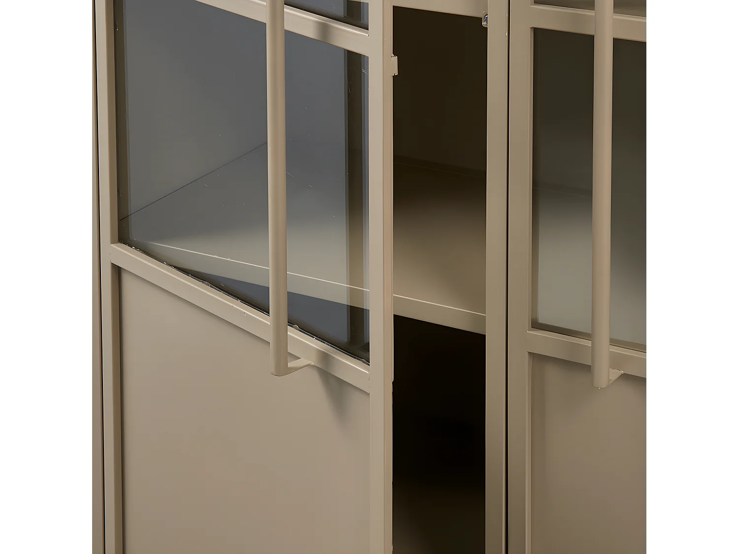 Exhibit - Vitrine 2 portes en métal H170cm - Beige