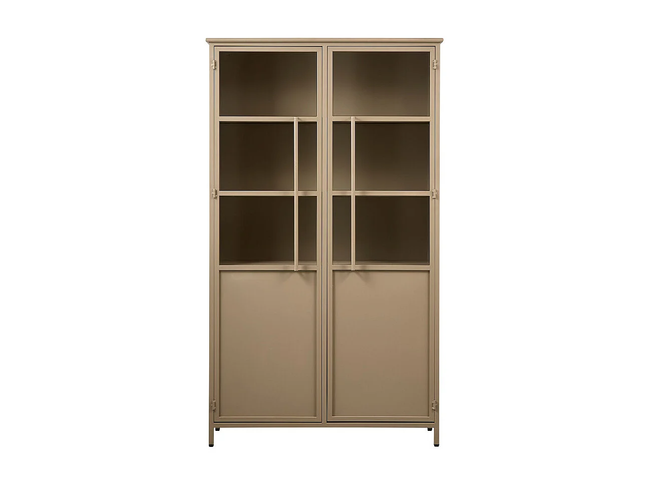 Exhibit - Vitrine 2 portes en métal H170cm - Beige