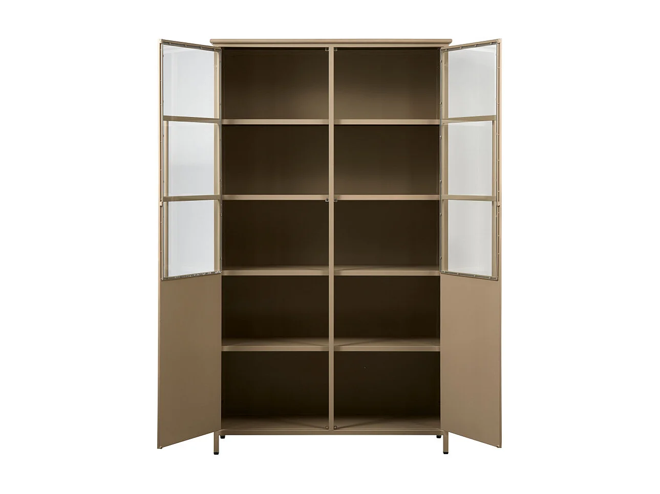 Exhibit - Vitrine 2 portes en métal H170cm - Beige