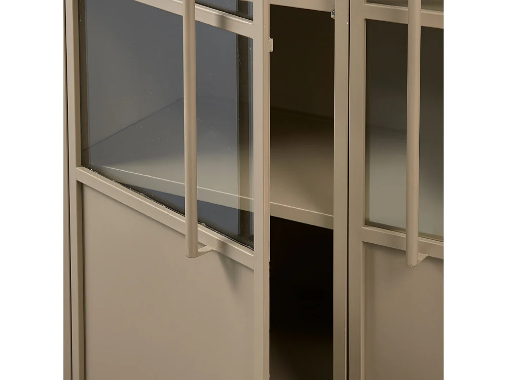 Exhibit - Vitrine 2 portes en métal H170cm - Beige