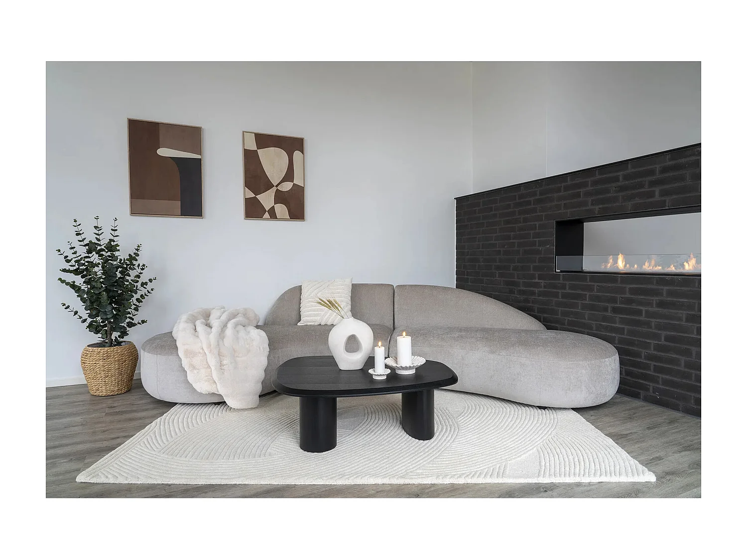 TIRANO zwarte essenhouten salontafel