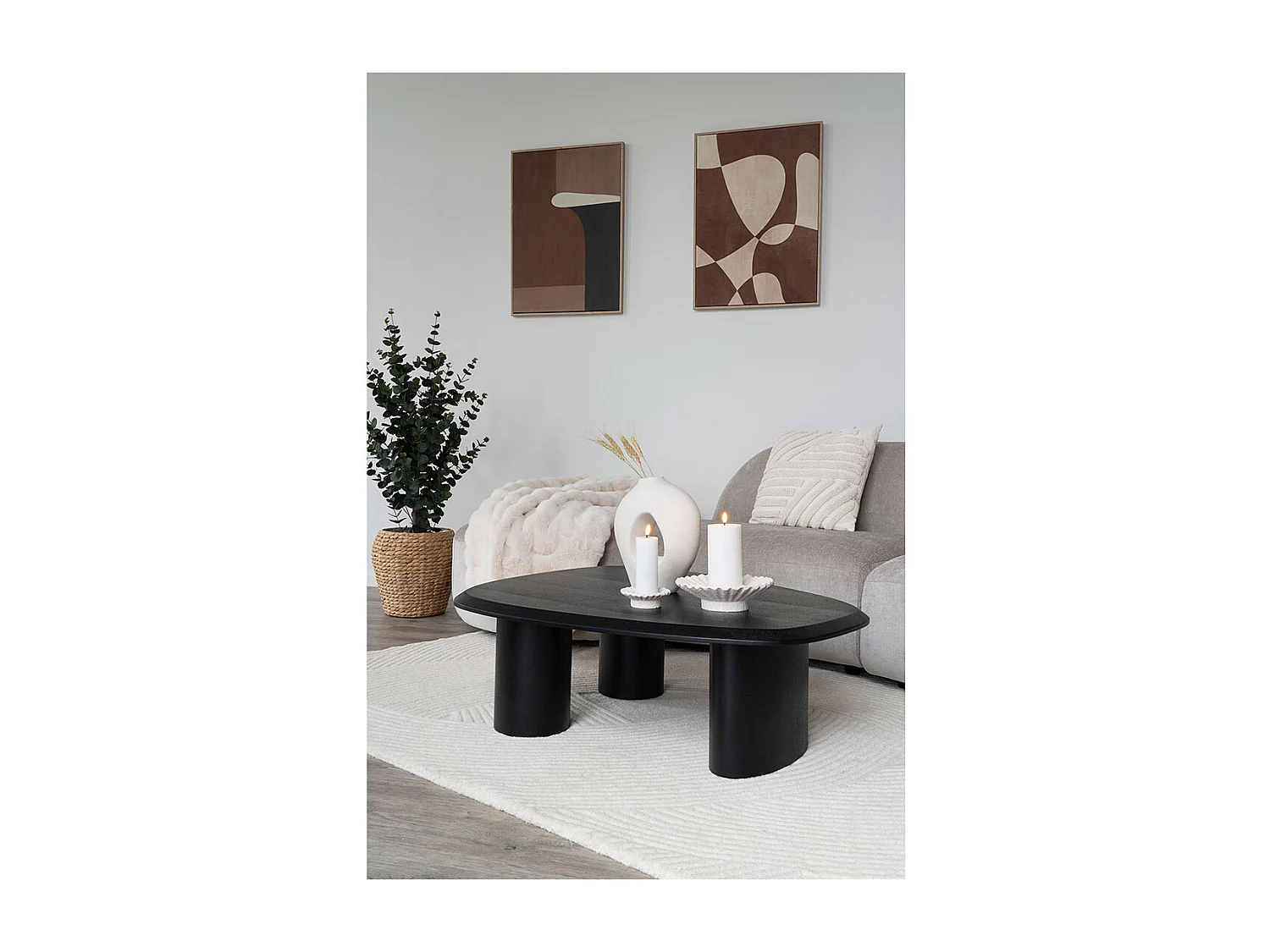 TIRANO zwarte essenhouten salontafel