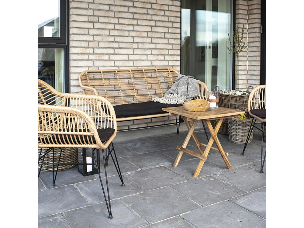 Tiril Gartensofa inkl. Kissen Polyrattan, natur.