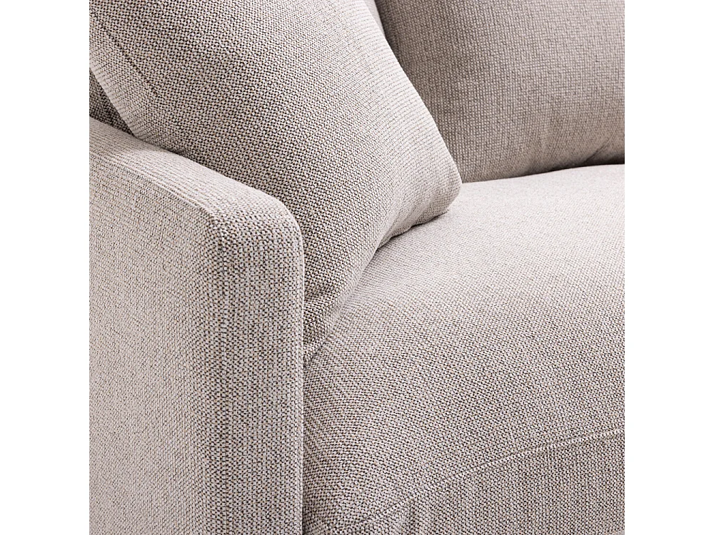 Villabon - Canapé 3 places en tissu pieds épingles noirs - Naturel chiné