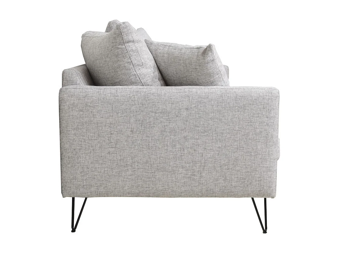 Villabon - Canapé 4 places en tissu pieds épingles noirs - Naturel