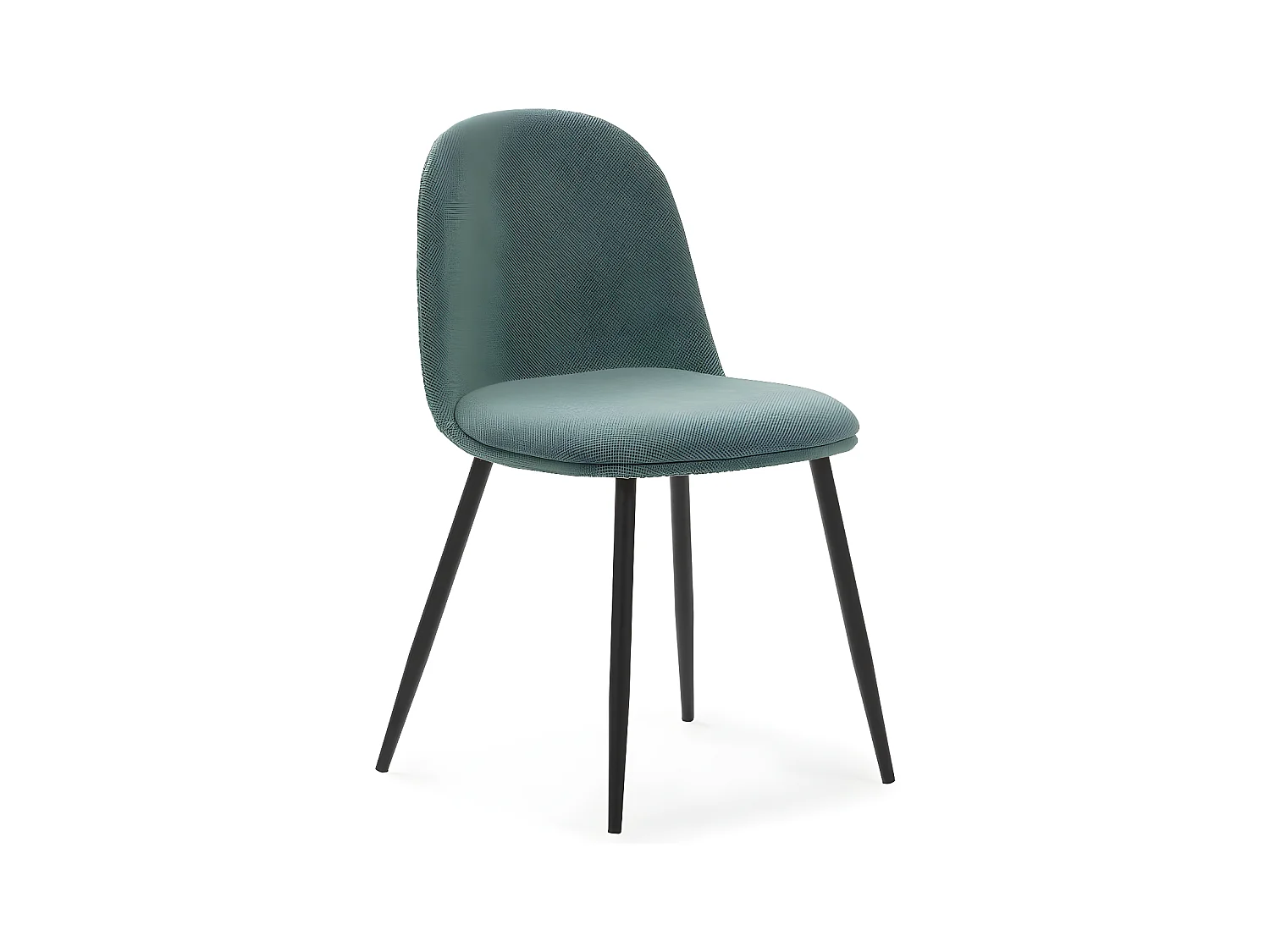 Elbe - Lot de 4 chaises en tissu et métal - Vert eucalyptus