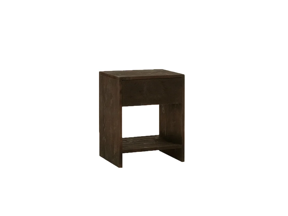 Comodino 1 cassetto in legno massello in tono noce 40x50cm - MARTINA - DECOWOOD