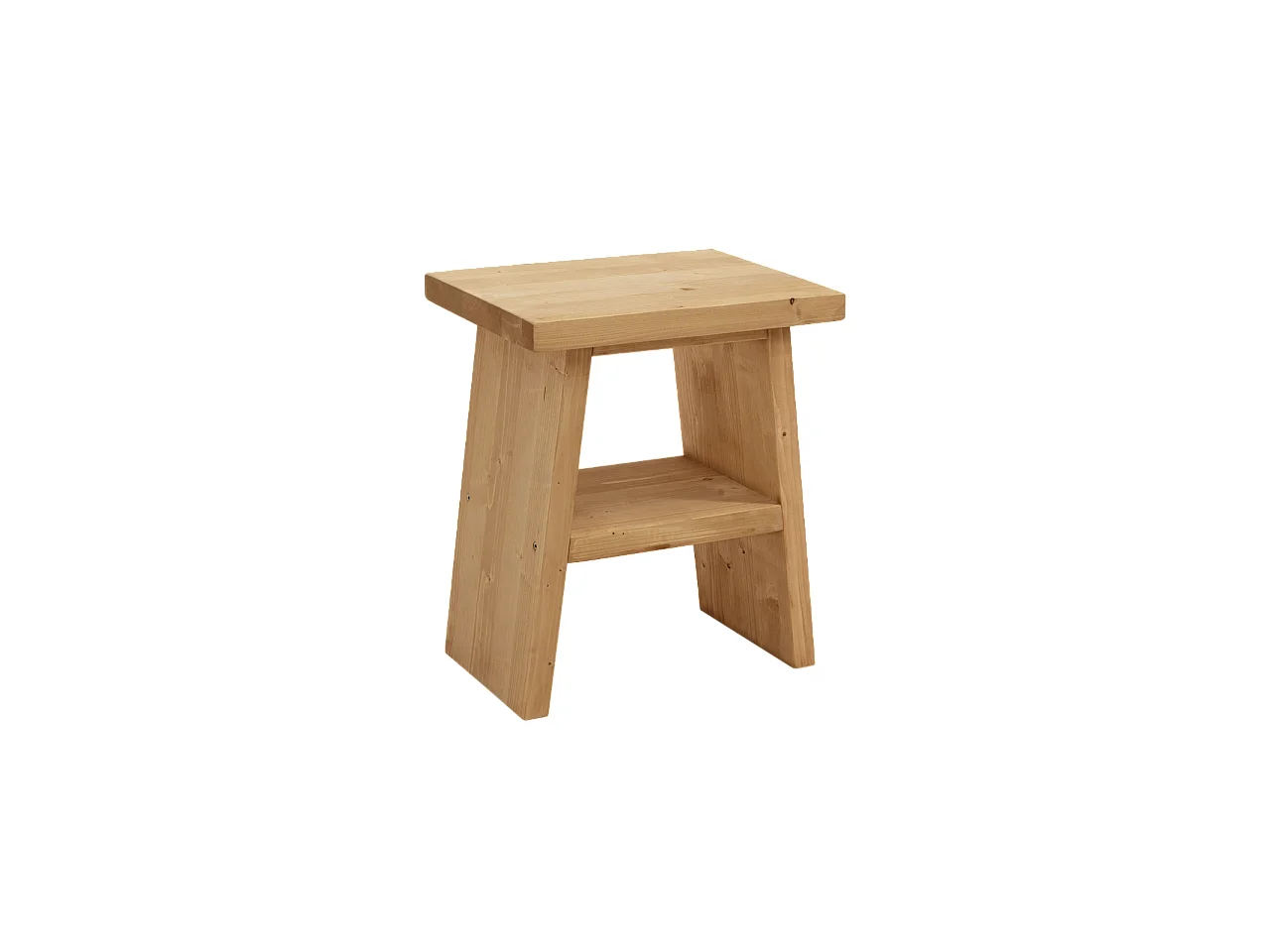 Mesita de noche de madera de abeto Decowood con balda en color roble medio de 45x39cm - FRIDA - FRIDA - DECOWOOD