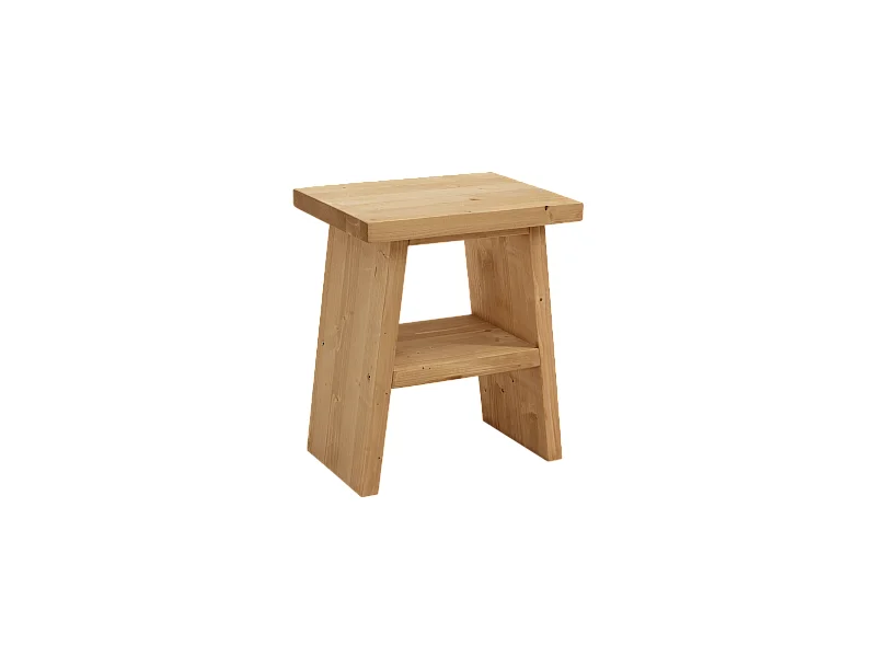 Mesita de noche de madera de abeto Decowood con balda en color roble medio de 45x39cm - FRIDA - FRIDA - DECOWOOD