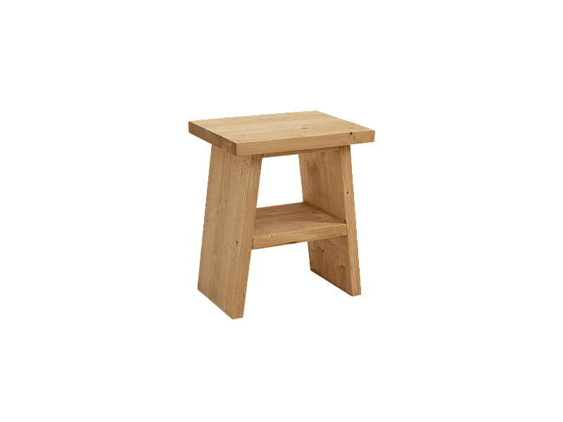 Comodino in legno massello in tono marrone chiaro 39x45cm - FRIDA - DECOWOOD