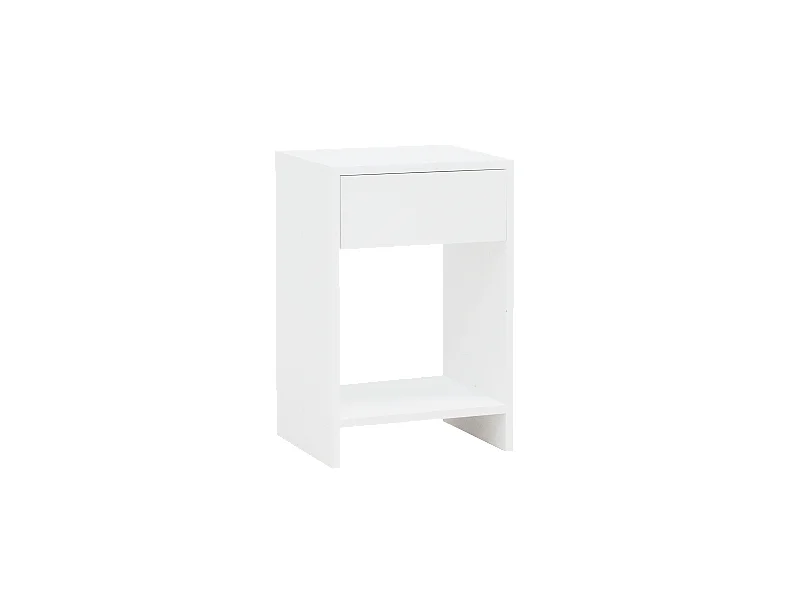 Comodino 1 cassetto in legno massello in tono bianco 40x60cm - MARTINA - DECOWOOD
