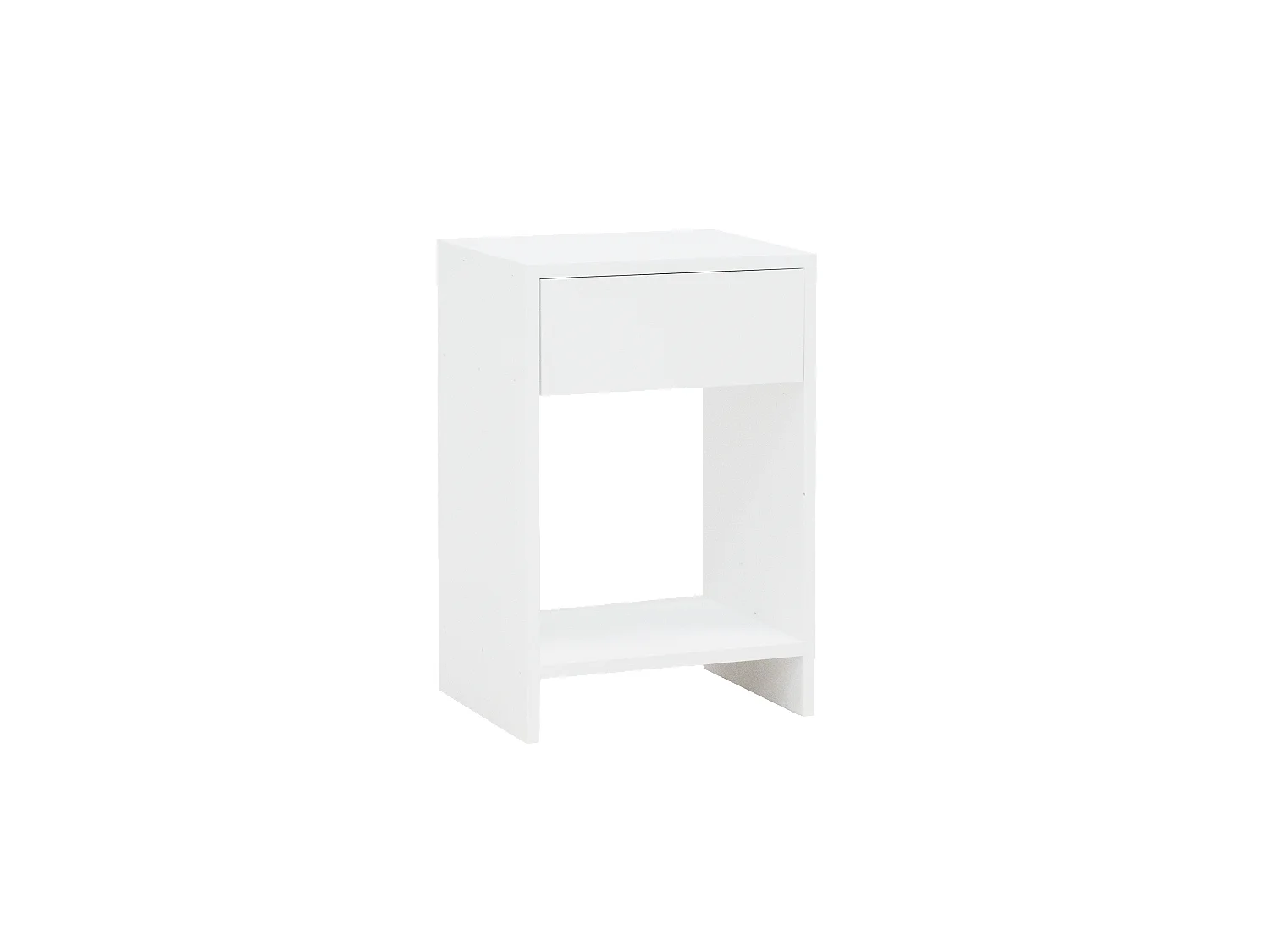Comodino 1 cassetto in legno massello in tono bianco 40x60cm - MARTINA - DECOWOOD
