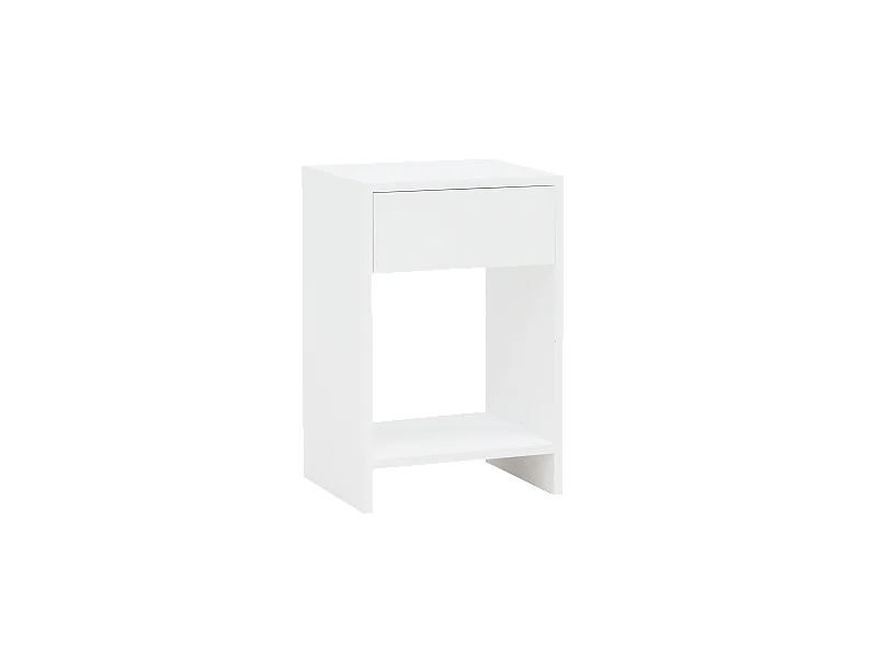 Comodino 1 cassetto in legno massello in tono bianco 40x60cm - MARTINA - DECOWOOD