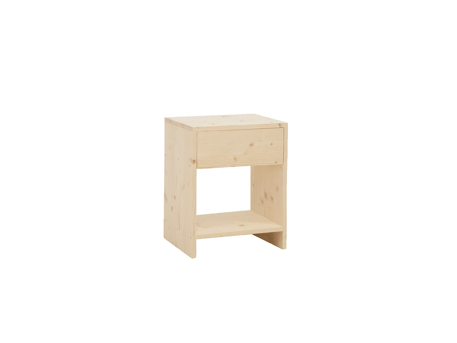 Table de chevet en bois de sapin avec un tiroir marron 60x40cm - MARTINA - DECOWOOD