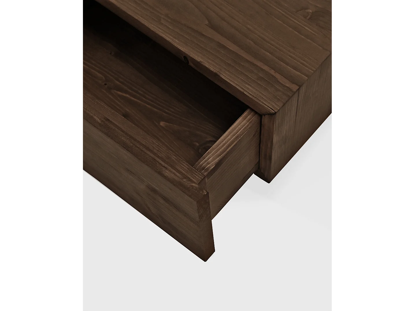 Mesita de noche de pared de madera de abeto Decowood con cajón en color nogal de 40x15cm - INGRID - DECOWOOD