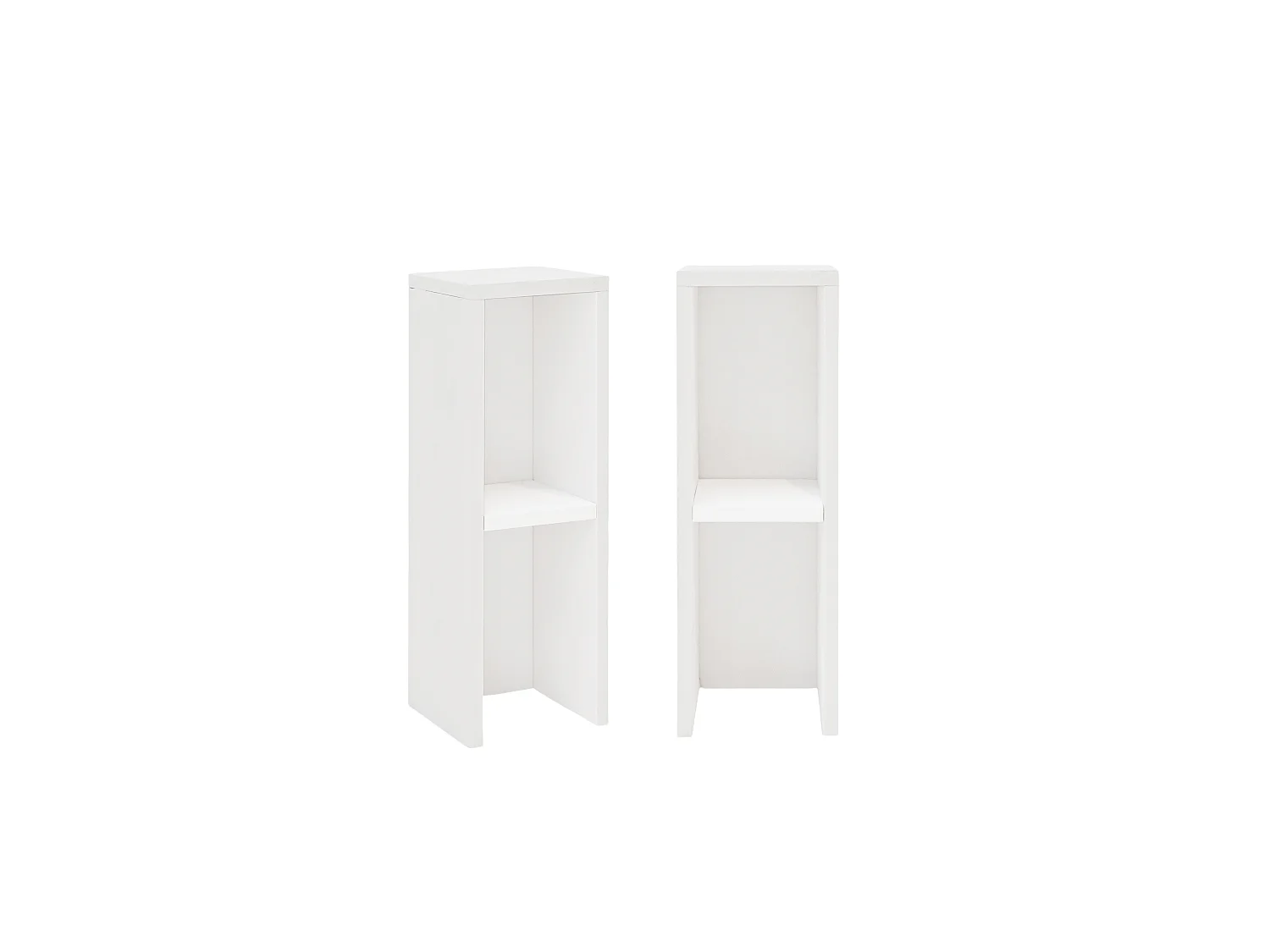 Set 2 comodini in legno massello in tono bianco 20x60cm - LINA - DECOWOOD