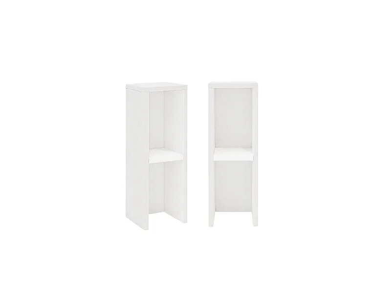 Kit de 2 mesitas de noche o auxiliares de madera de abeto Decowood con balda en color blanco 60x20cm - LINA - DECOWOOD