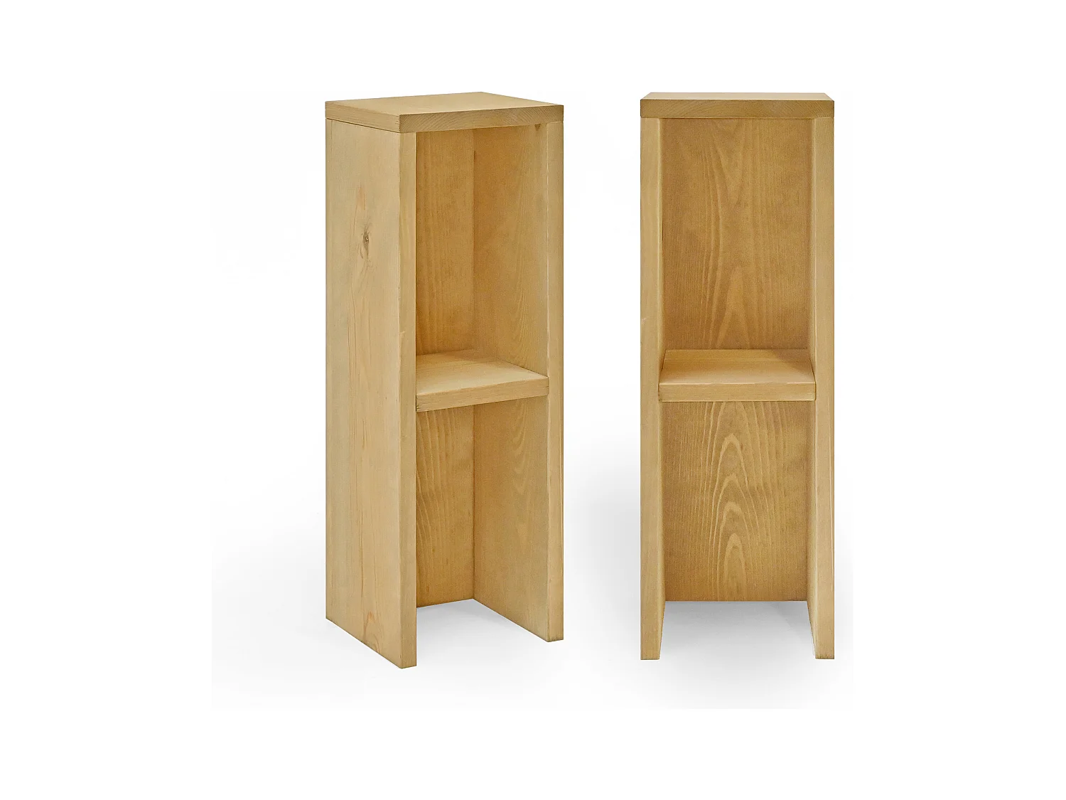 Ensemble 2 tables de chevet en bois de sapin 20x60cm - LINA - DECOWOOD