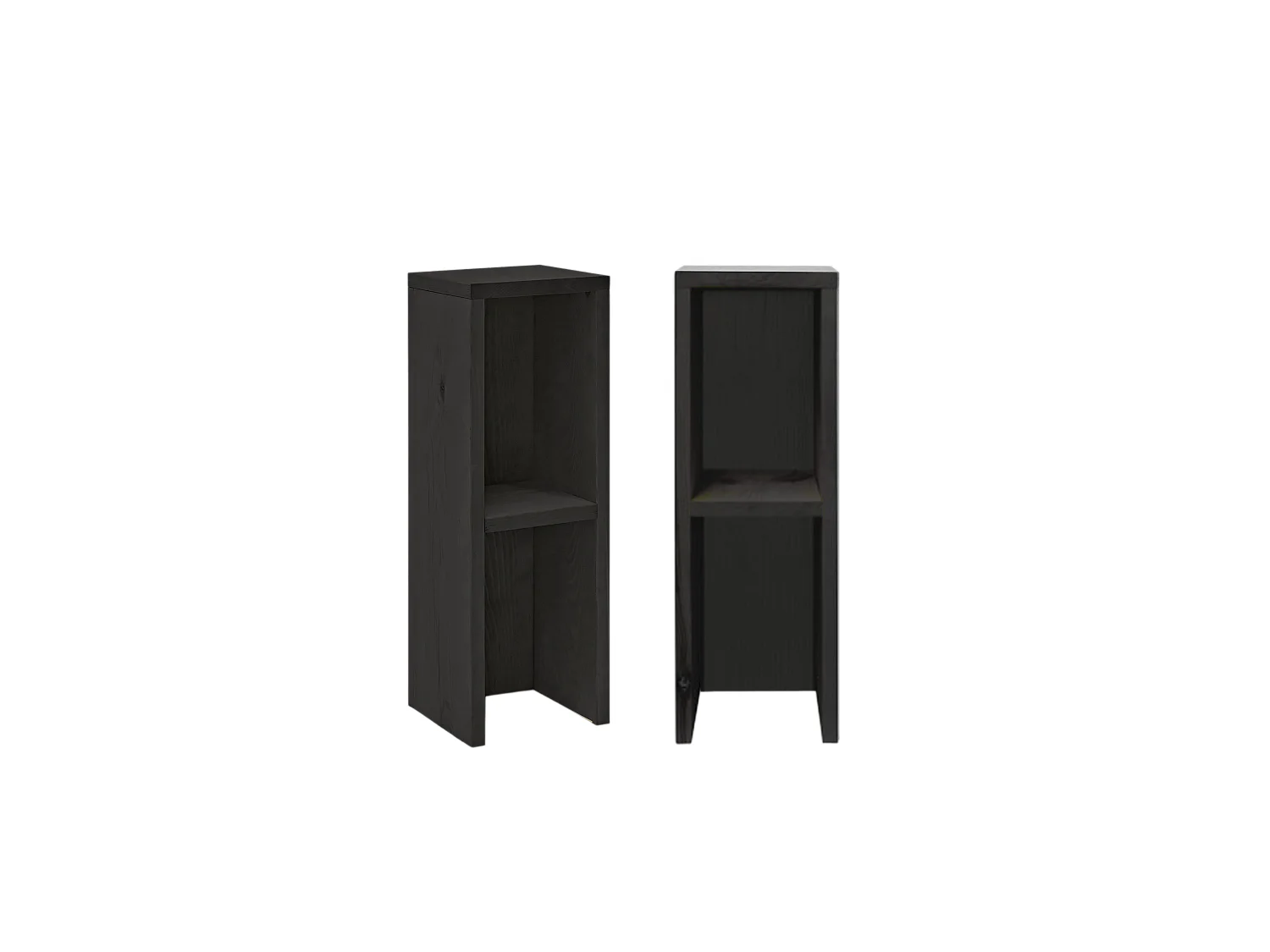 Kit de 2 mesitas de noche o auxiliares de madera de abeto Decowood con balda en color negro 60x20cm - LINA - DECOWOOD